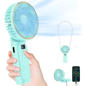 180adjustable K-y 073770621591 Handheld Mini Fan Neck 4000mah Desk 6 Speed Wind