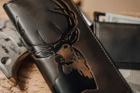 Hj6555 Kalorik Deer Long Wallet For Men Full Grain Leather With Hand Burnished Finish #3