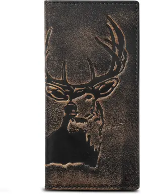 Hj6555 Kalorik Deer Long Wallet For Men Full Grain Leather With Hand Burnished Finish