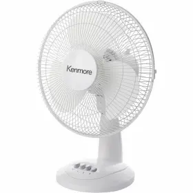 Km60007wh Kenmore 12 Inch Desk Fan - 3 Speed Oscillating Air Circulation White