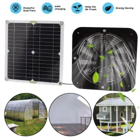 Kepeak 891389703162 Solar Powered Exhaust Fan Professional 20w Mini Ventilation For Greenhouse