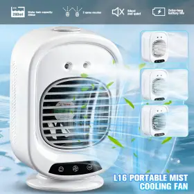Kepeak Air3 3-in-1 Portable Misting Cooler Fan Desk Humidifier Usb-rechargeable 3-speeds