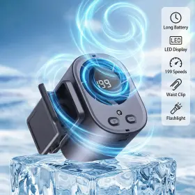 T-510 Kepeak Portable Car Clip On Mini Fan 100 Speeds 360 Air Conditioner Rechargeable
