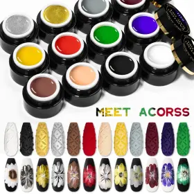 Knf150ubk Keynice 12 Colors Painting Gel Nail Polish Kit With Drawing Brush