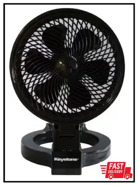 Kstfd070cag Keystone 7 Inch Convertible Fan Black Folding Wall Mount Desk Compact Small Air Circulator