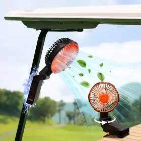 Kidcrv 785079190431 Golf Cart Magnetic Fan Portable Clip Desk Rechargeable Camping Battery