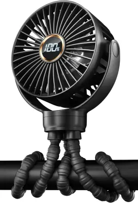 Kidee 705353157905 Mini Stroller Fan Portable Baby Fans Battery Operated Led Display With 3