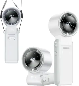 Fan-100 Kimmoo 744759362834 3-in-1 Portable Handheld Turbo Speeds 13500 Rpm 12hrs Cooling Digital