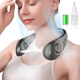 Kjxic 445008192174 Neck Fan With Mist Spray-neck Fans That Blow Cold Air Folding 4000mah Portable P