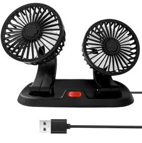 Kkooplay 756594795753 Car Fan For Dual Head Usb 2 Speeds Powerful Vehicle Cooling