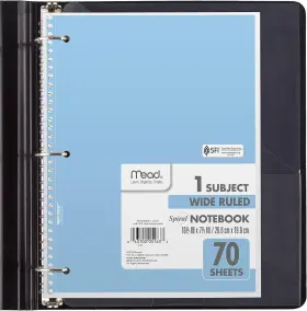 930050-ecm Kloud City Spiral Notebooks 6 Pack 1-subject Wide Ruled Paper 8 Inch X 10-1/2 70 Sheets #3