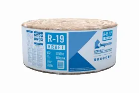 Kr45tak Knauf Insulation R-19 Kraft Faced Fiberglass Roll 15 X 39.2 Inch -