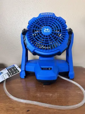 Kmf1124a-03 Kobalt 7-in 24-volt 3-speed High Velocity Indoor/outdoor Blue Misting Floor Fan