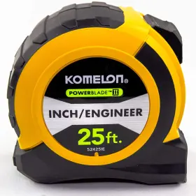 52425ie Komelon 25ft X 1.06 Inch Powerblade Ii Engineer Tape Measure Yellow/black #2