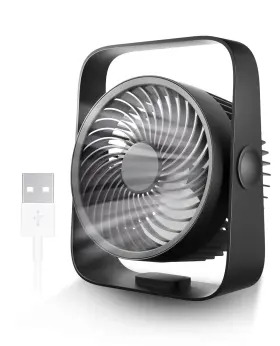 Konsiden 602581632894 Small Fan 8 Inch Usb Desk Quiet Office 4 Speed Winds 360