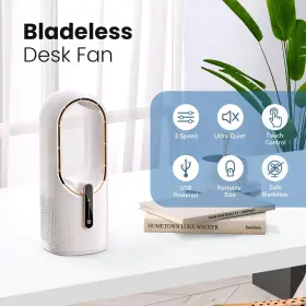 Konsiden 739608776962 Desk Fan Bladeless 11.8 Inch Office Small Quiet 3 Speed Adjustment To #2