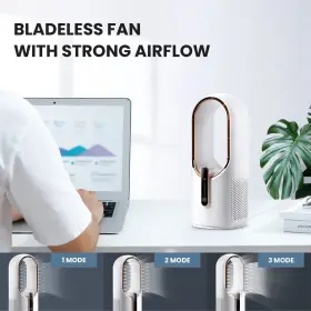 Konsiden 739608776962 Desk Fan Bladeless 11.8 Inch Office Small Quiet 3 Speed Adjustment To #3