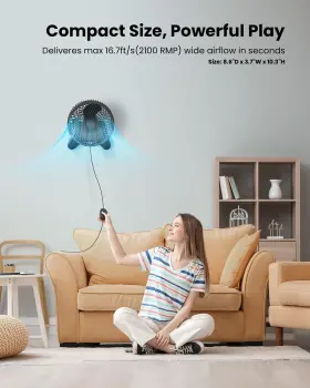 Koonie 716151400872 8ftft Wall Mount Fan Quiet Small With Timer 8.2ft Wired Remote 80 #2