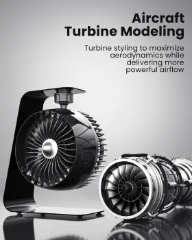 Koonie 716151400957 Metal Usb Desk Fan 4 Inch Small Portable Turbo Air Circulator 6ft Strong Ai #3