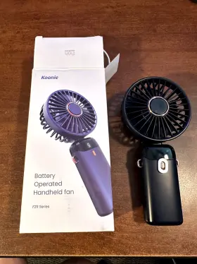 Koonie 737970849055 Handheld Fan Battery Operated Portable 8 Hours Digital Display 5 Speeds