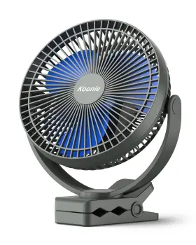 Koonie 798623426146 10000mah Rechargeable Portable Fan 8-inch Battery Operated Small Clip