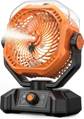F6103 Koonie Portable Camping Fan Misting Desk With Remote 360ml Water Tank 16000mah