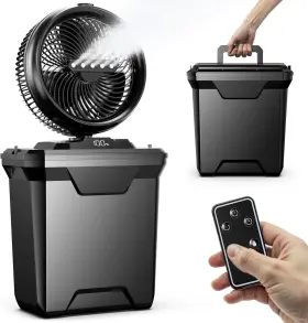 F6201 Koonie 10 Inch Camping Misting Fan 11l Tank 20000mah Cooling Black