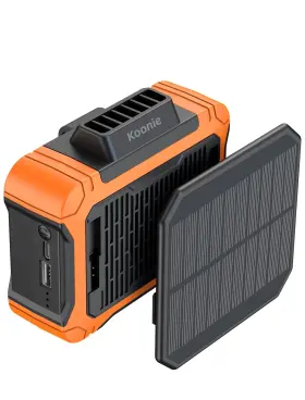 Nf201 Koonie 10000mah Waist Clip Fan With Solar Panel 30h Working Time Personal Led
