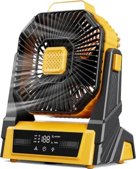 Kw-mf11e Kopbeau Portable Camping Fan With Lights 20000mah Rechargeable Yellow