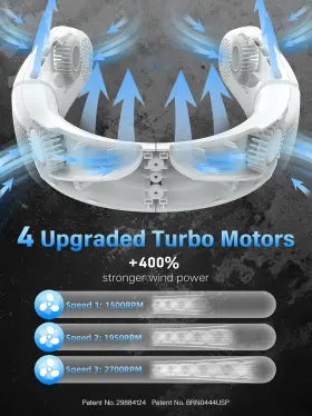 Korbot 445049096011 Chillgo Neck Fan - 4 Turbo Foldable Portable Personal Bladeless 5200ma #2