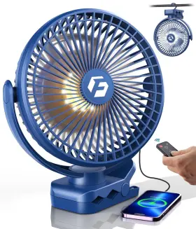 Korbot 753775525307 8-inch Clip-on Fan - 12000mah Portable Rechargeable Battery 3 Speeds Strong