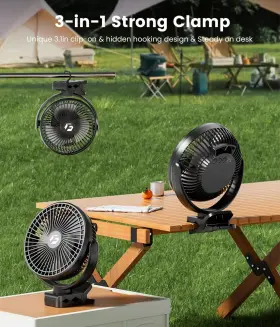 Korbot 753775526090 8-inch Clip On Fan - 12000mah Portable Battery Rechargeable With 3 Speeds #3
