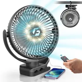 Korbot 753775526090 8-inch Clip On Fan - 12000mah Portable Battery Rechargeable With 3 Speeds