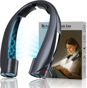 B0f1fqt93g Laimiod Portable Neck Fan 6 Speeds Led Book Light Usb-c Rechargeable 20h Battery