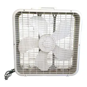 F05088b2180 Lakewood Vintage 3 Speed Box Fan Works Great Light Gray