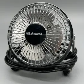 Hvdj-4 Lakewood 5 Inch Mini Electric Silver Metal Desk Fan - Model