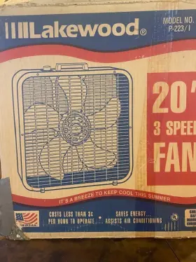 P223 Lakewood Model P223/1 20 Inch 3-speed Performance Box Fan - White Slightly Used