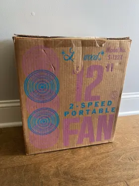S122x Lakewood Vintage 12 In 2 Speed Portable Powder Pink Box Fan Mcm New #2