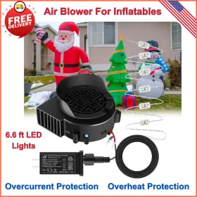 934-12 Landhoow Waterproof Inflatable Fan Blower 12v With 6 Adapter Led Lights For Outdoor Decor