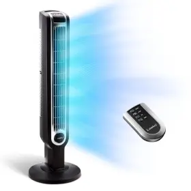 Lasko 046013424907 Oscillating Tower Fan 3 Quiet Speeds Timer Remote Control For Bedro