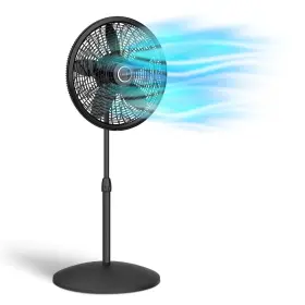 Lasko 046013458247 Oscillating Pedestal Fan Adjustable Height 3 Speeds For Bedroom Living Ro