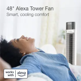 Lasko 046013459183 Works With Alexa Oscillating Tower Fan Voice Controlled 4 Quiet Speeds Sle #2