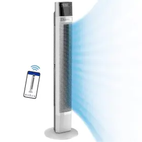 Lasko 046013459183 Works With Alexa Oscillating Tower Fan Voice Controlled 4 Quiet Speeds Sle