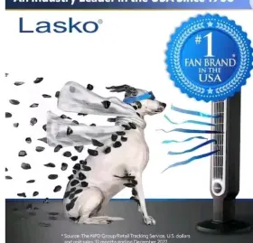 Lasko 046013459862 35 Inch Dc High Velocity Blower Tower Fan With Remote Powerful New