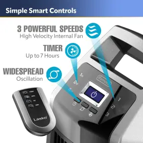 Lasko 046013462466 Oscillating High Velocity Tower Fan Remote Control Timer 3 Powerful Speeds #3