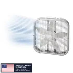 Lasko 313037469499 20 Inch 3 Speed Box Fan In White For Bedrooms Living Rooms Garages With Save Sm
