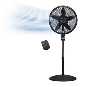 Lasko 313041527550 18 Inch Cyclone Pedestal Oscillating Floor Fan Black 3 Speed With Remote