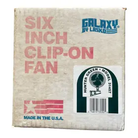 31957 Lasko Six Inch Clip-on Fan From Galaxy Model Hunter Green # Usa Made New