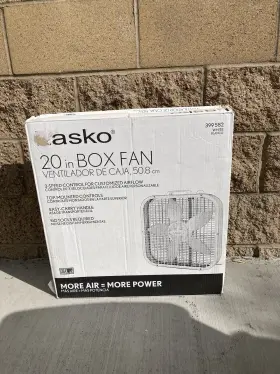 399582 Lasko Box 20 Inch Fan 50.8cm White 3 Speeds Easy Carry Handle