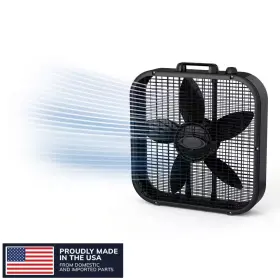Lasko 445014877881 Decor Colors 20 Inch 3 Speed Box Fan For Home In Black With Save Smart Technology